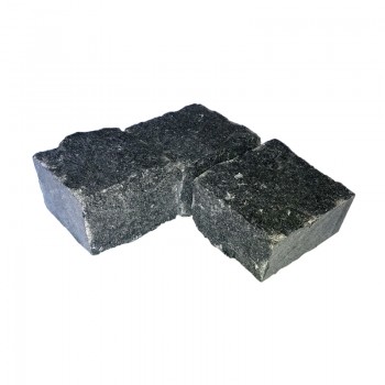 Колотая улучшенная брусчатка габбро 10*10*5
