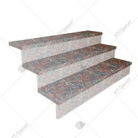 Ступени термообработанные накладные (капустинский гранит,  h=3 см)