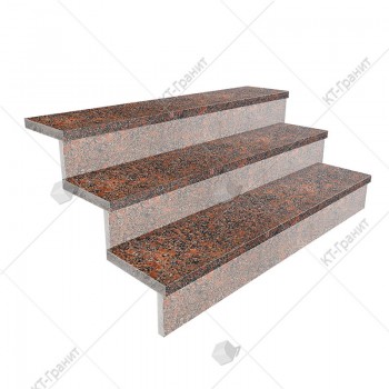 Ступени термообработанные накладные (новоданиловский гранит,  h=3 см)