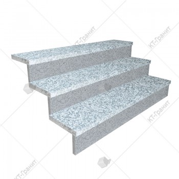 Ступени полированные накладные (покостовский гранит,  h=3 см)